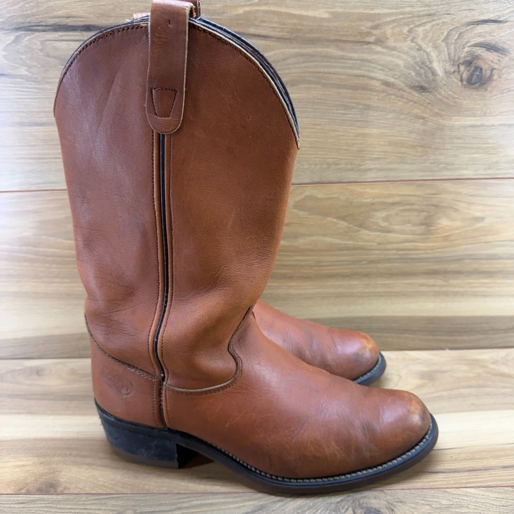 Double H Vintage Western Boots Mens 9 EE Saddle Brown Leather Oil Slip Resistant